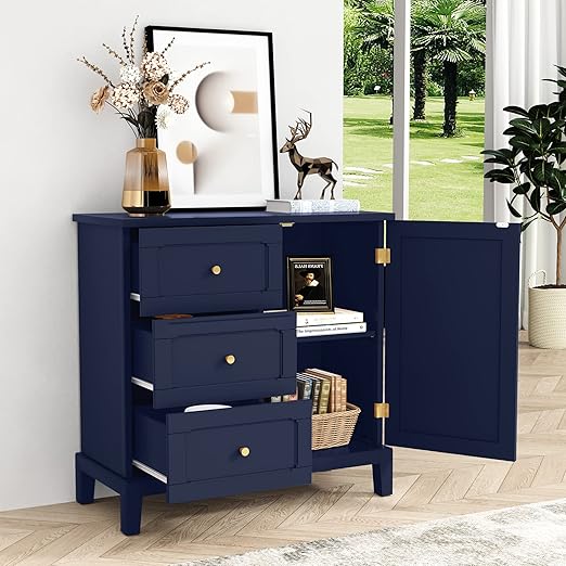 Accent Cabinet with 3 Drawers and Door