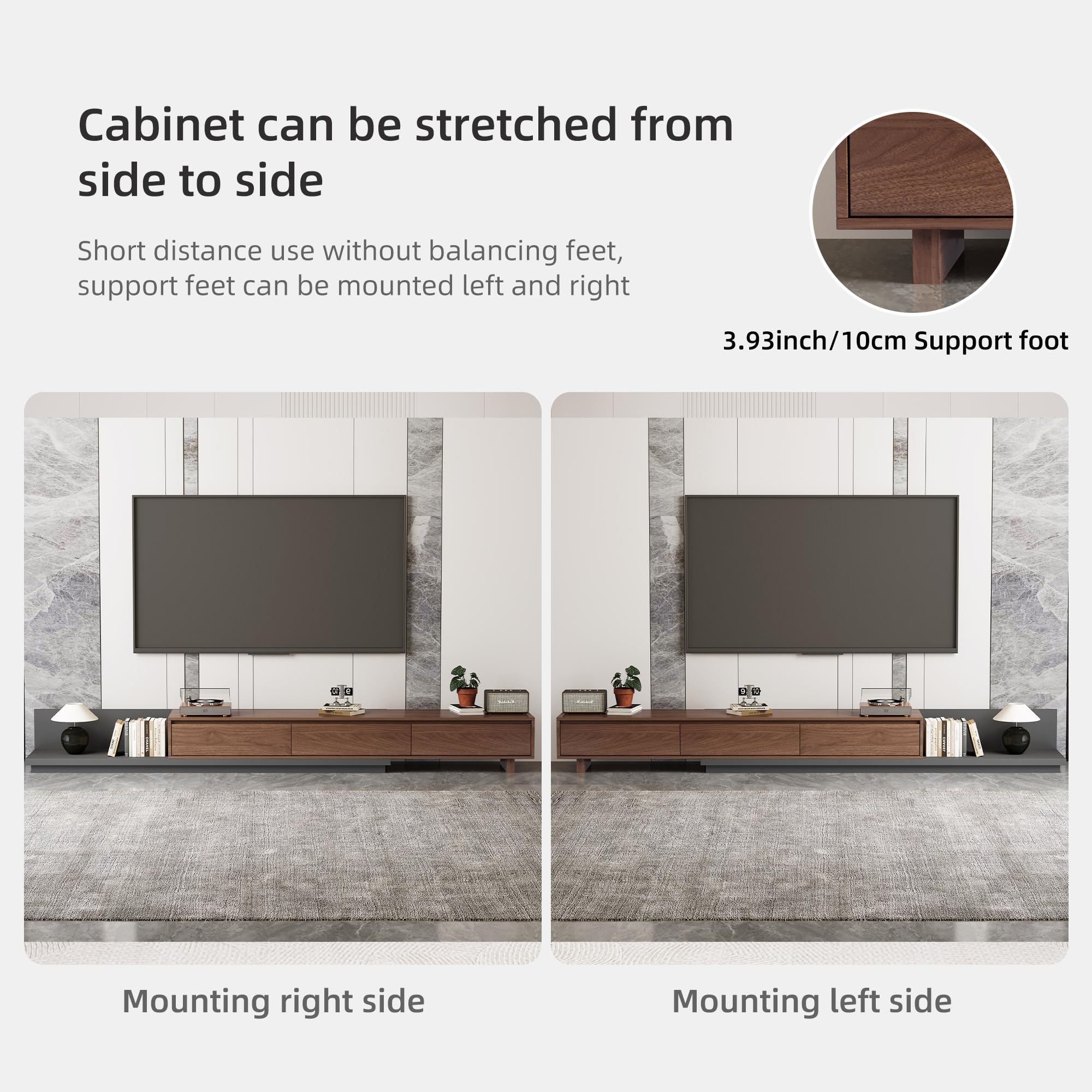 Mid-Century Modern Extendable TV Stand with Storage