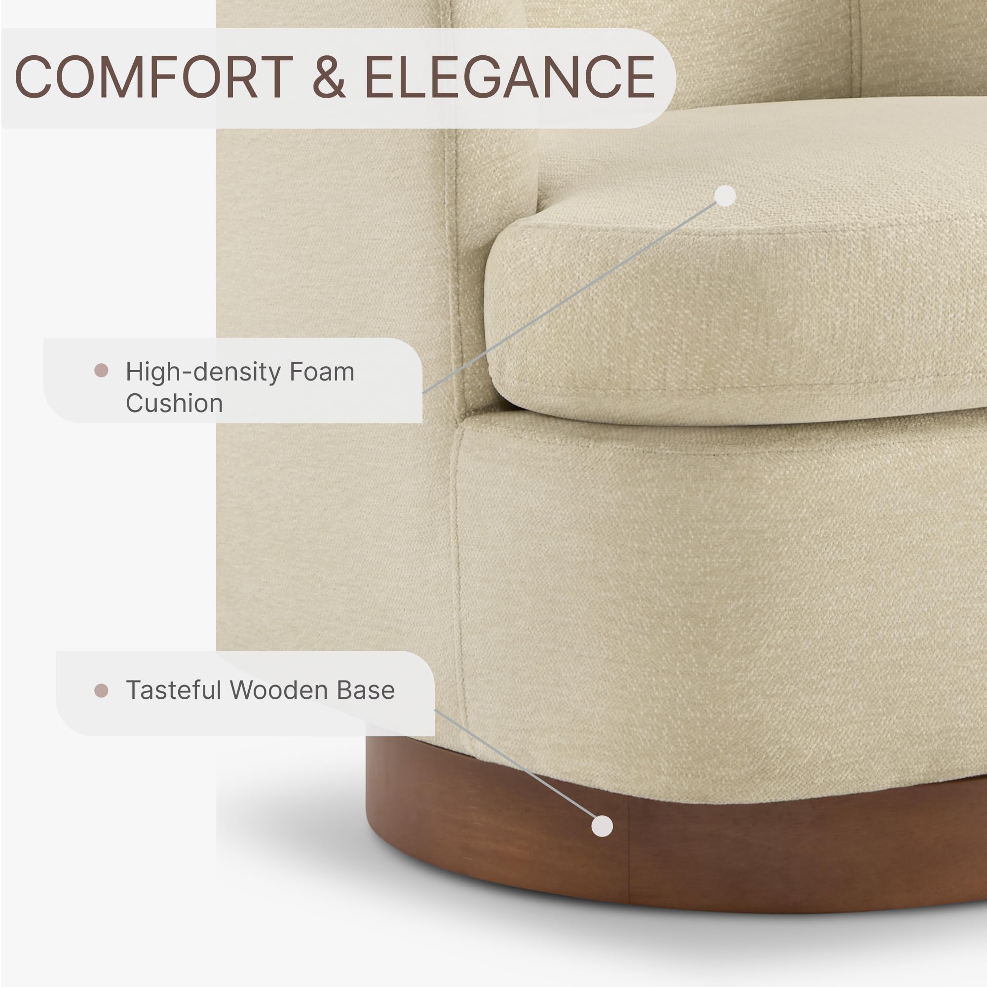 Oatmeal Barrel Swivel Accent Chair Set of 2