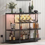 Wine Cabinet with LED Lights and Power Outlet