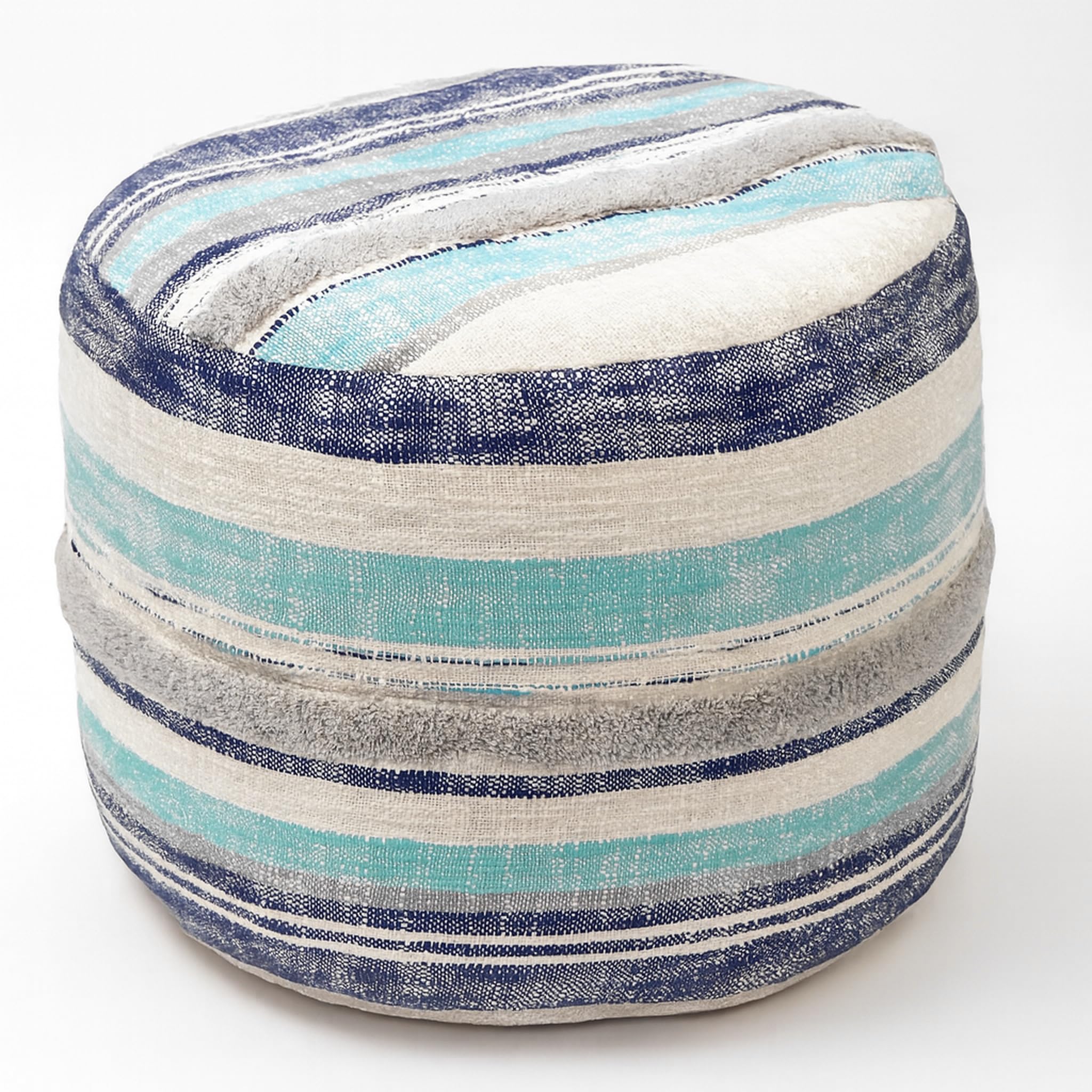 Coastal Stripe Pouf Ottoman