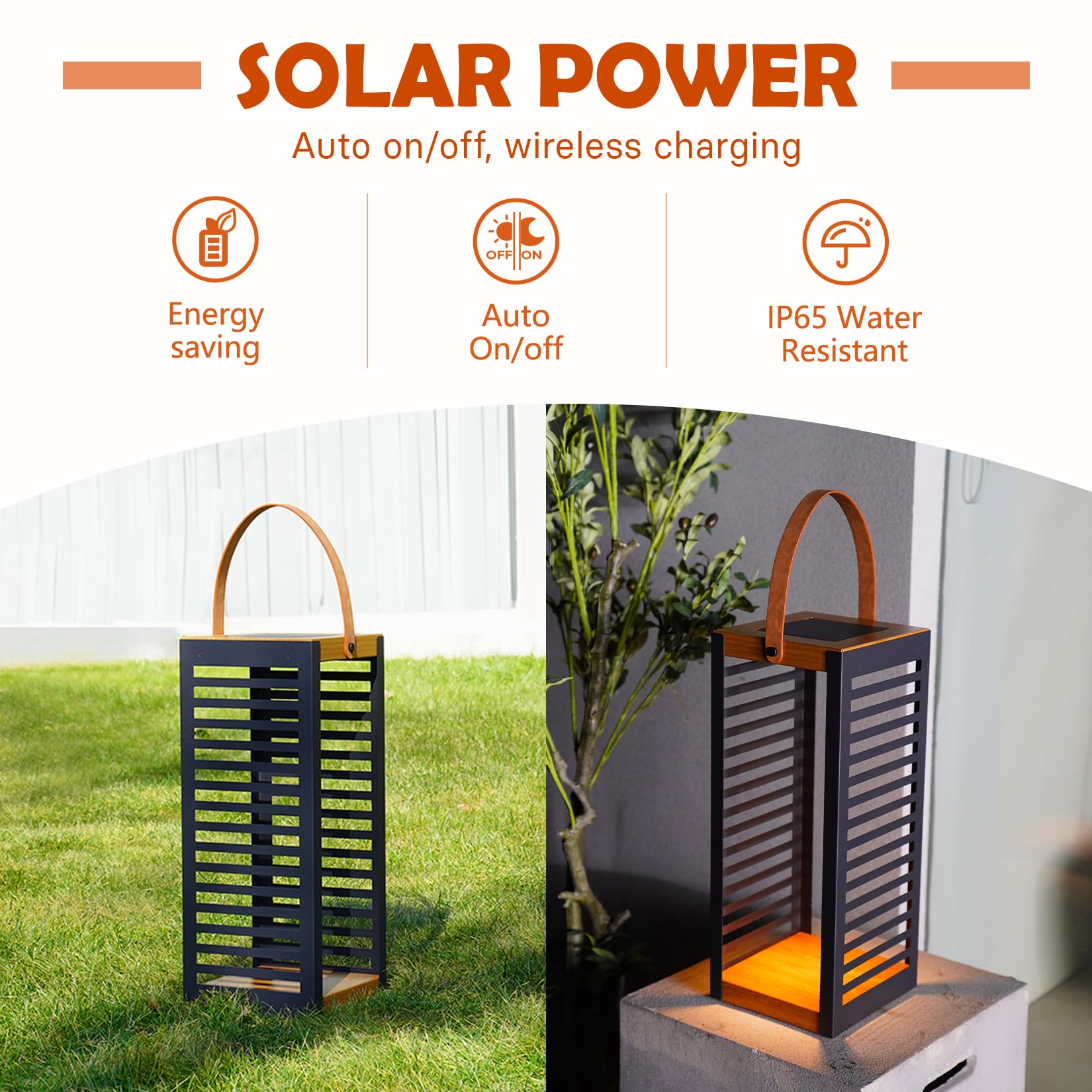 2-Pack Outdoor Solar Floor Lamp with Handle