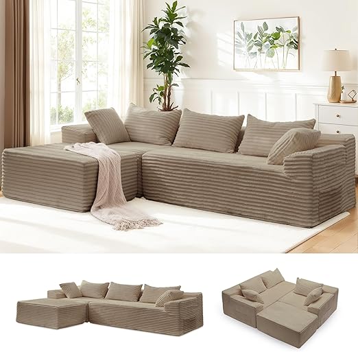 110" L-Shaped Modular Sectional Sofa with Chaise
