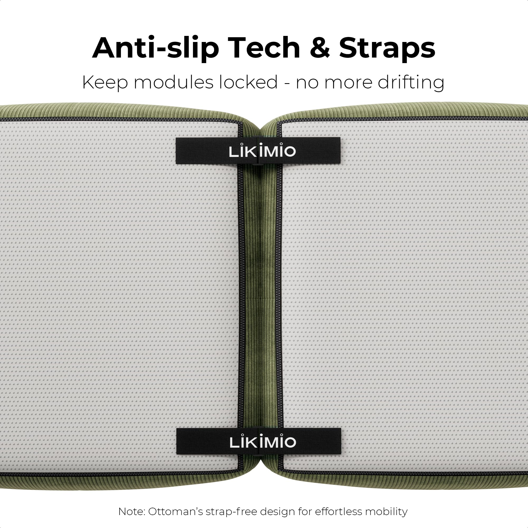 118" Modern L-Shaped Modular Sectional Sofa with Ottoman