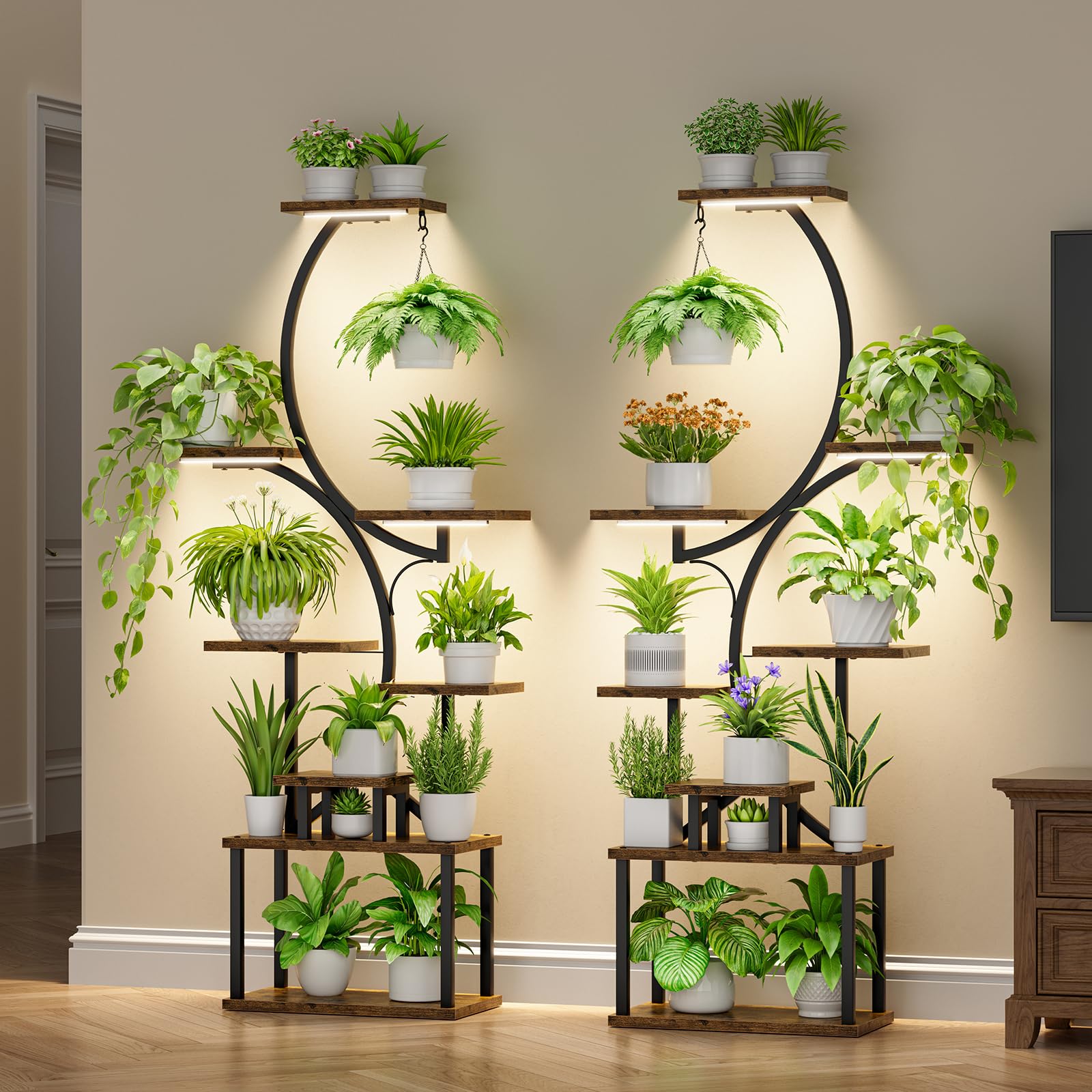 8-Tier Plant Stand with Grow Light