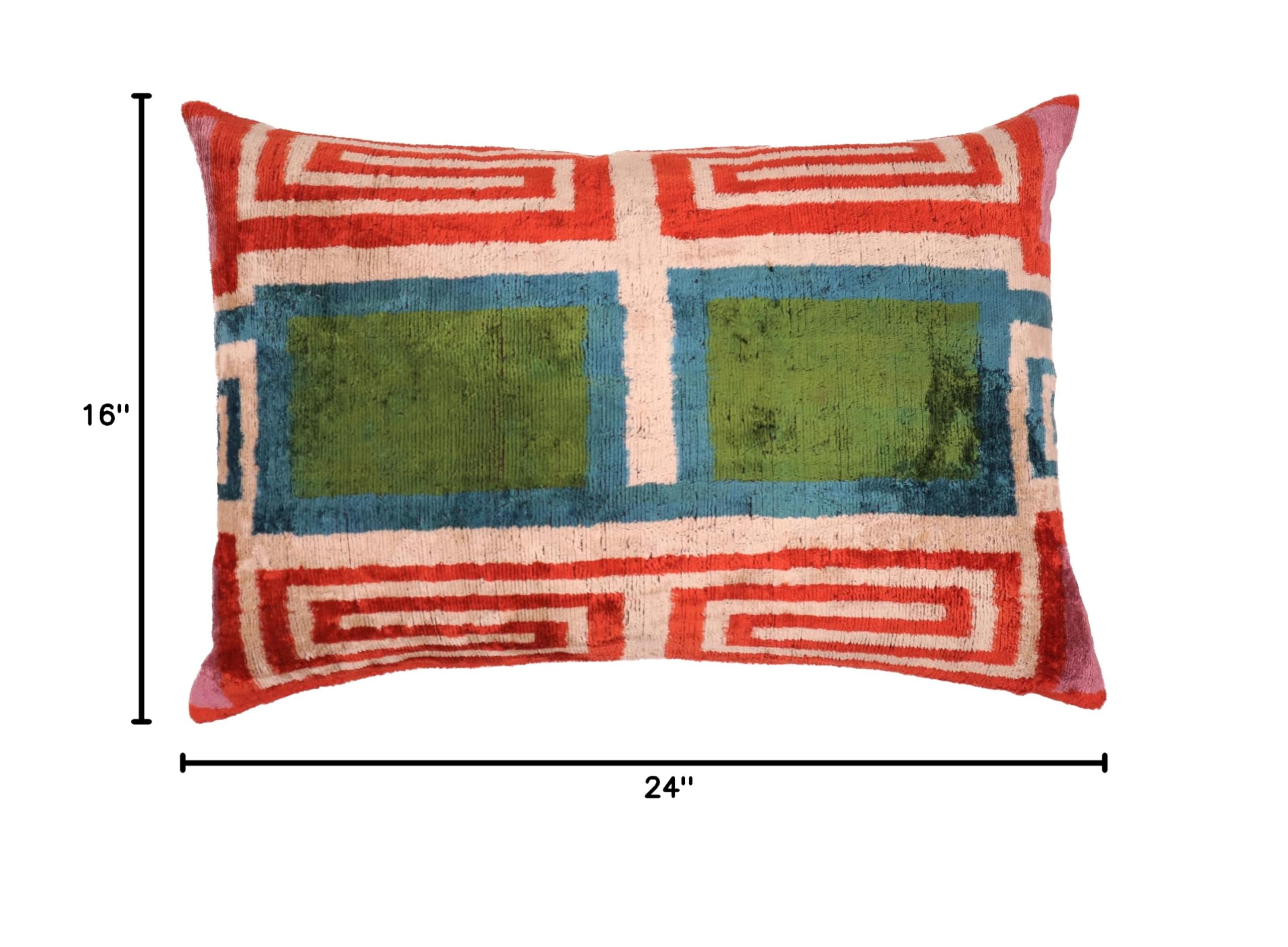 Handmade Luxury Velvet Throw Pillow 16x24 with Down Feather Insert