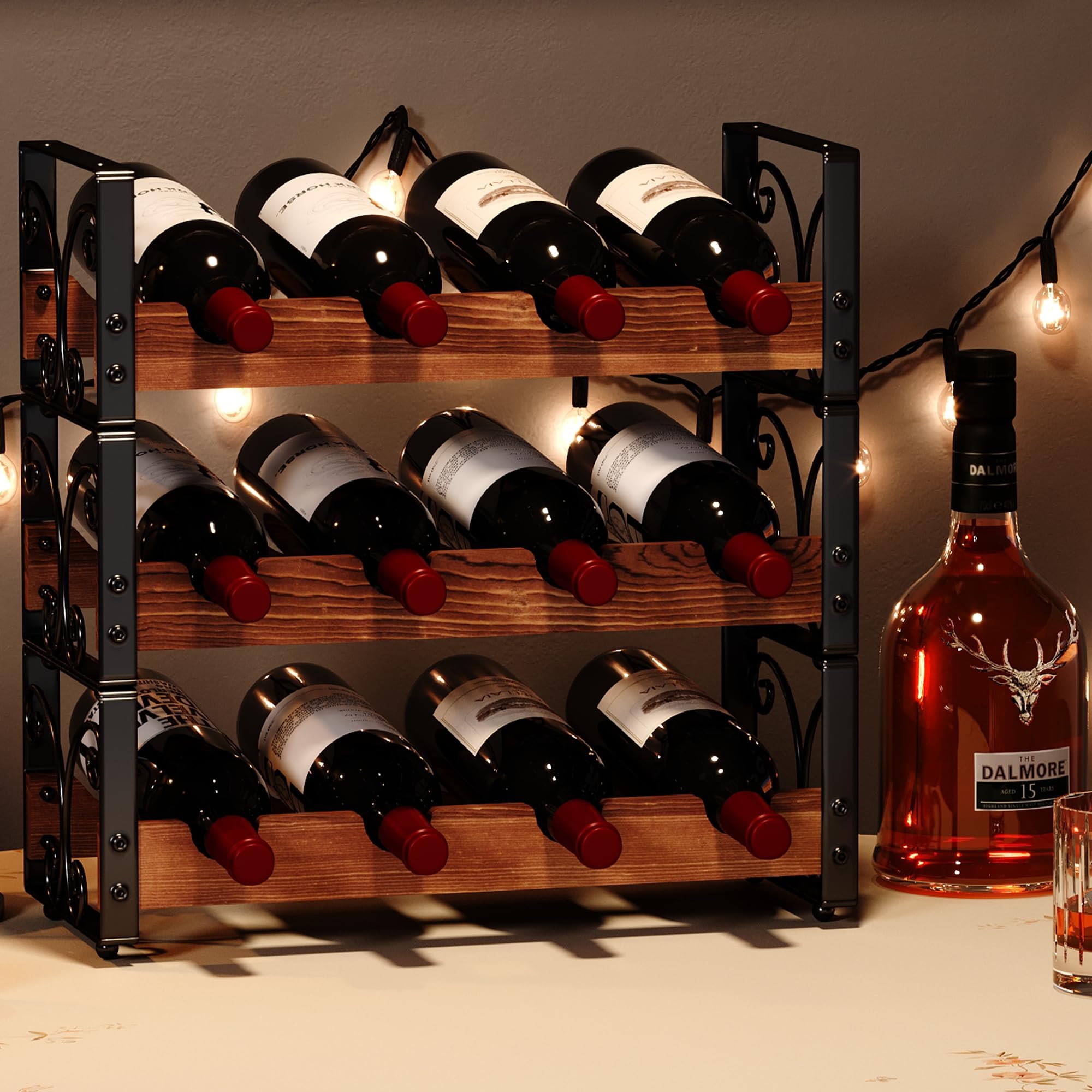 3-Tier Stackable Wine Rack