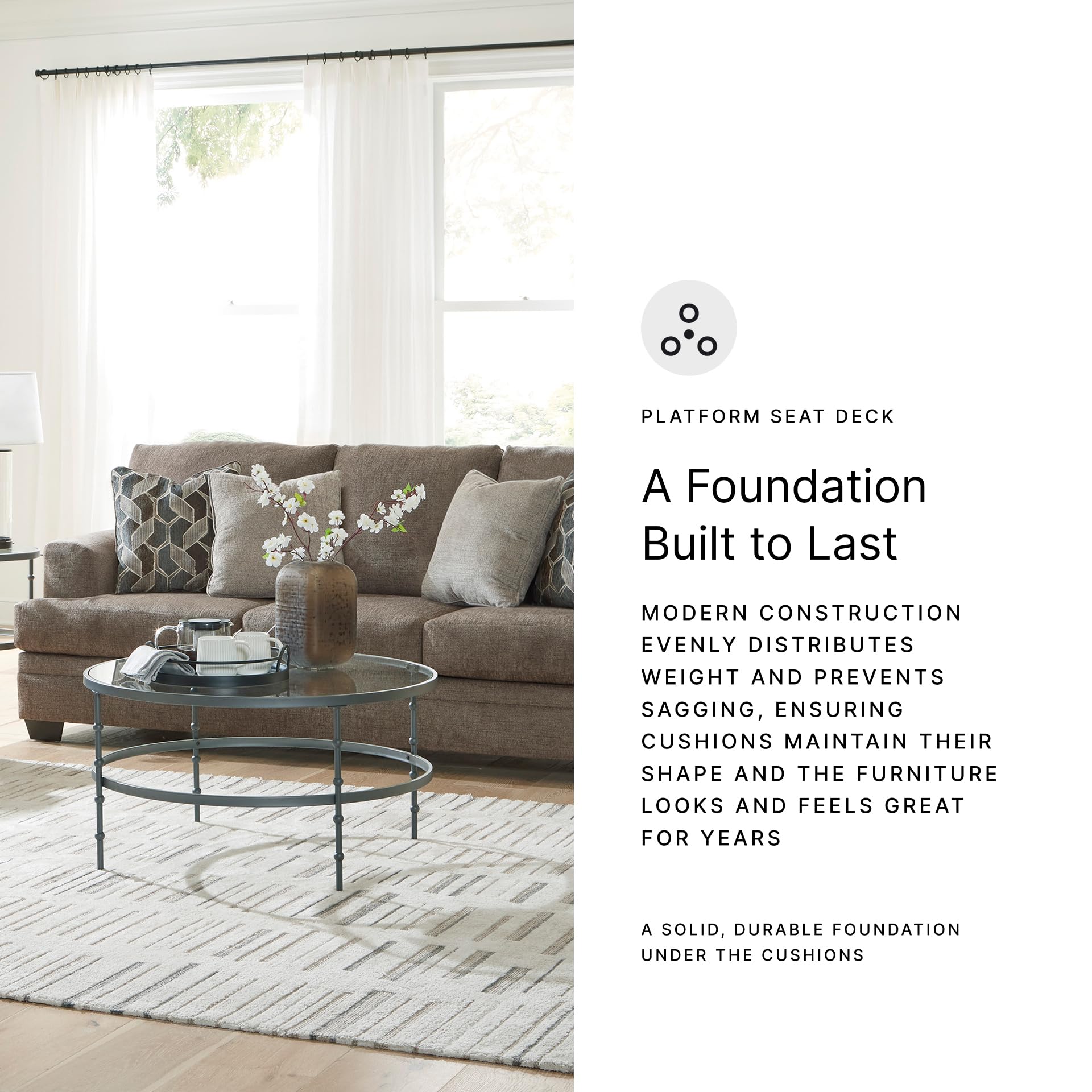 Stonemeade Casual Sofa with 4 Toss Pillows