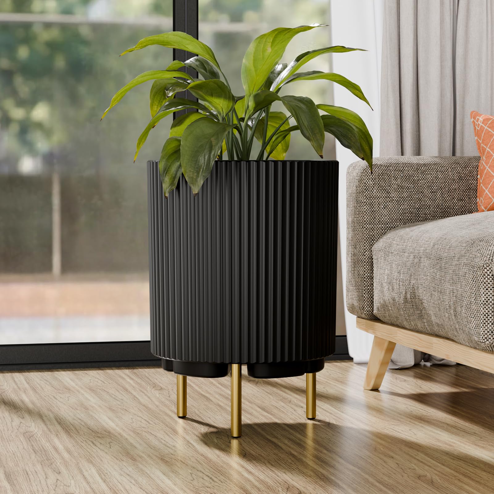 20.3" Striped Planter Stand with 3 Holders