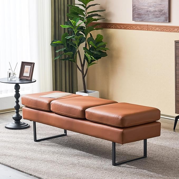Reception Bench Faux Leather Waiting Room Seating