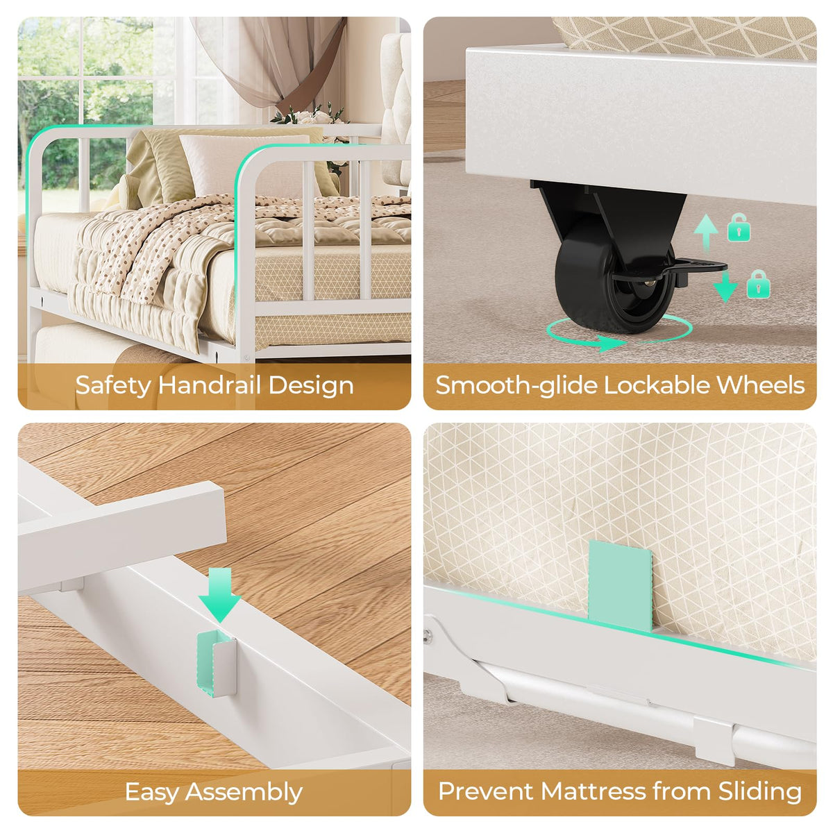 Twin to King Daybed with Trundle and Charging Station