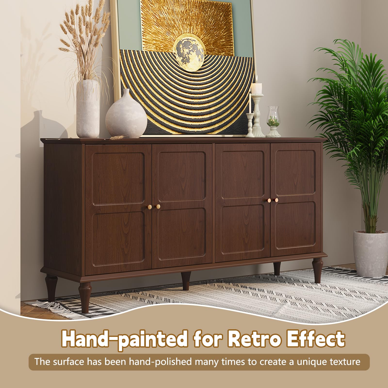 Mid-Century Modern Sideboard Buffet Cabinet with Storage