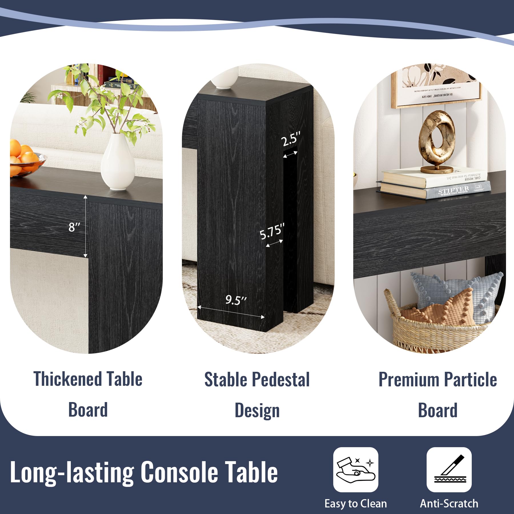 79-Inch Farmhouse Console Table