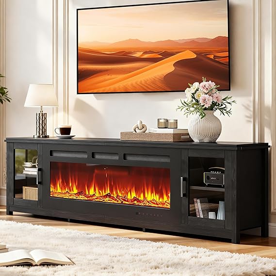 90" Electric Fireplace TV Stand with WiFi Control