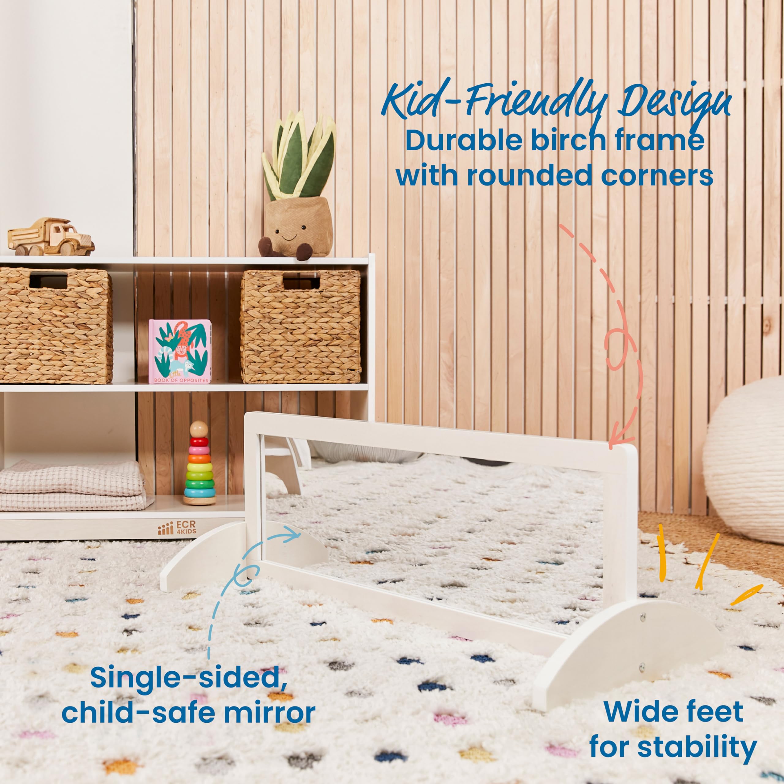 Bi-Directional Floor Mirror for Kids