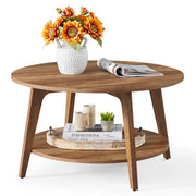 Round Coffee Table 2-Tier with Storage