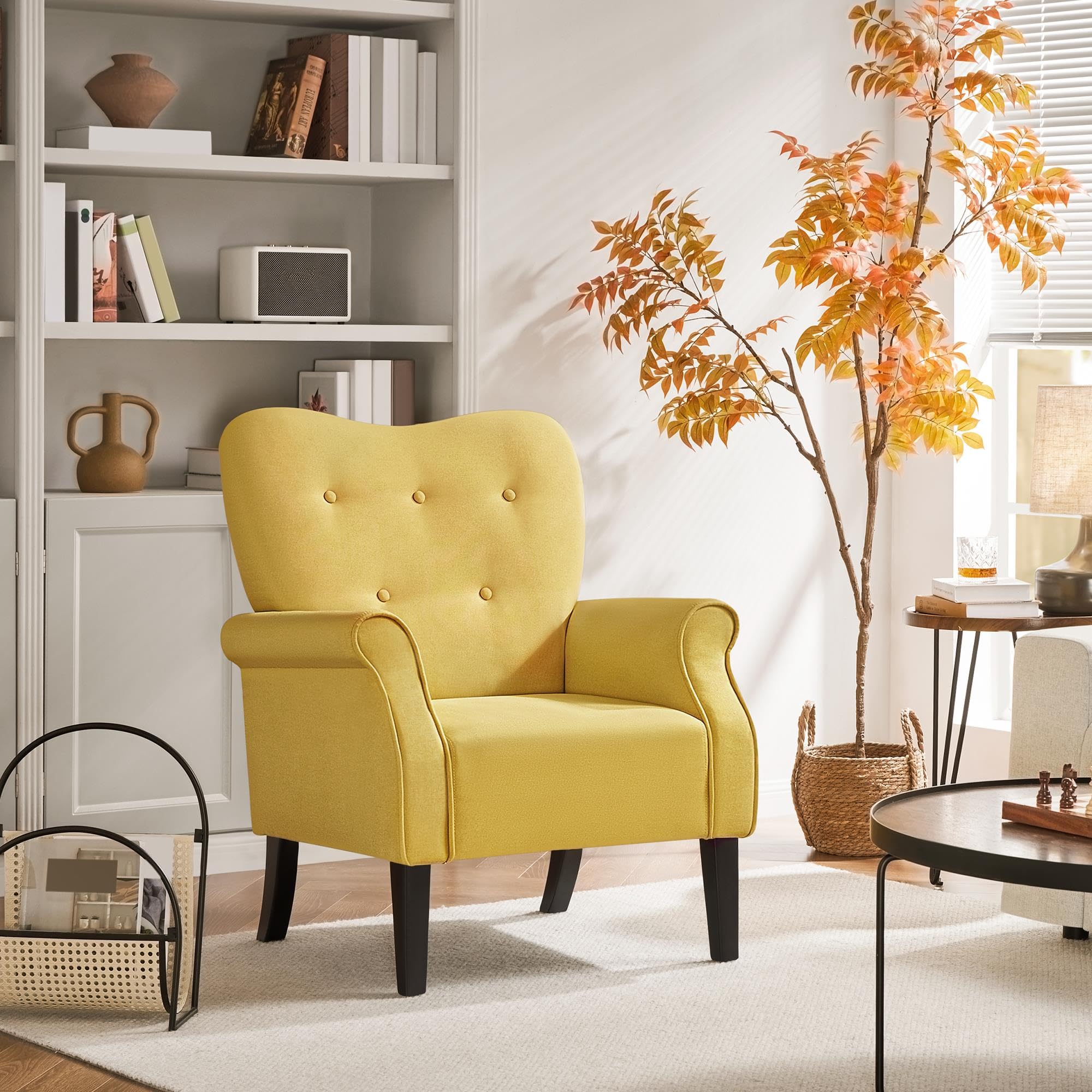 Mid-Century Modern Accent Chair Yellow