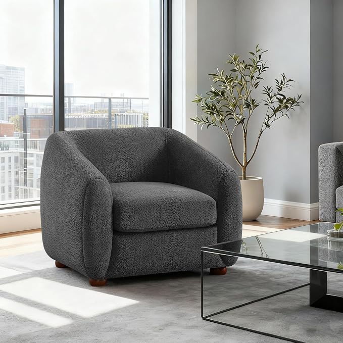 Oversized Sherpa Accent Chair with Cushion