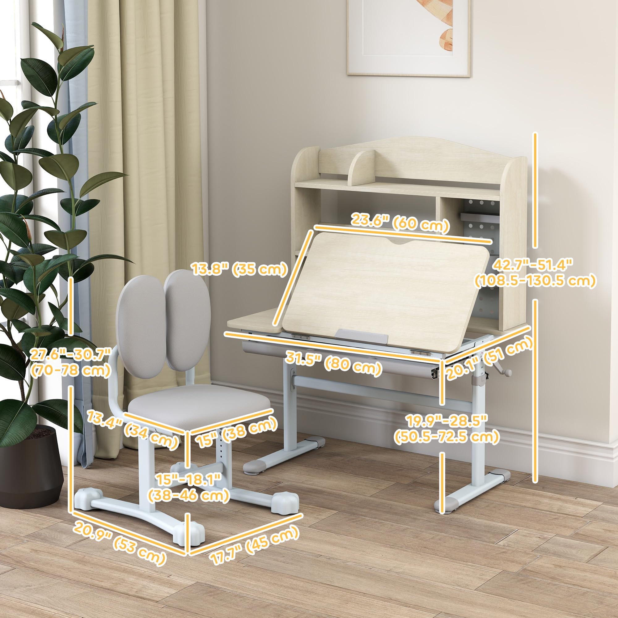 Adjustable Kids Desk and Chair Set