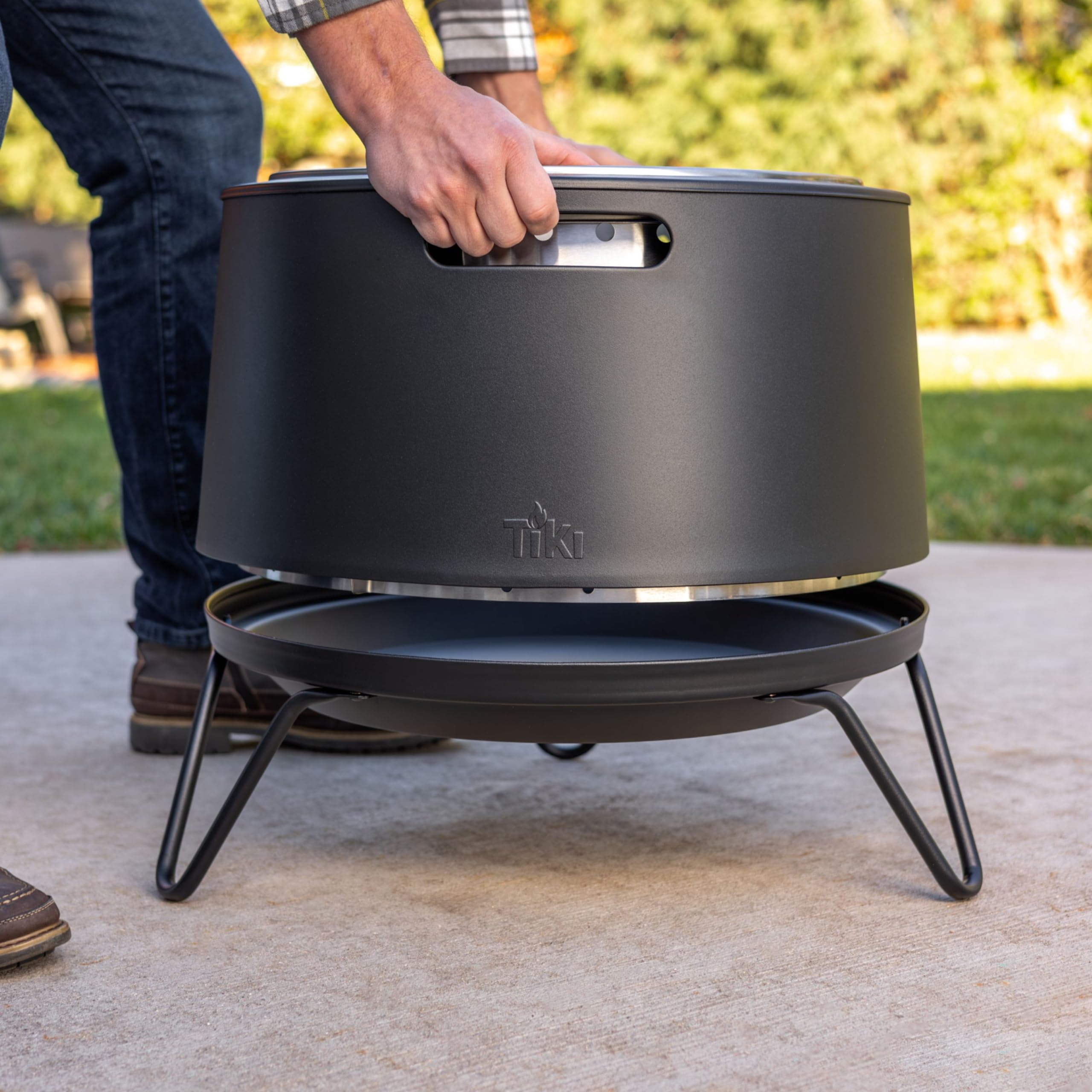20-Inch Smokeless Fire Pit with Ash Base and Cover