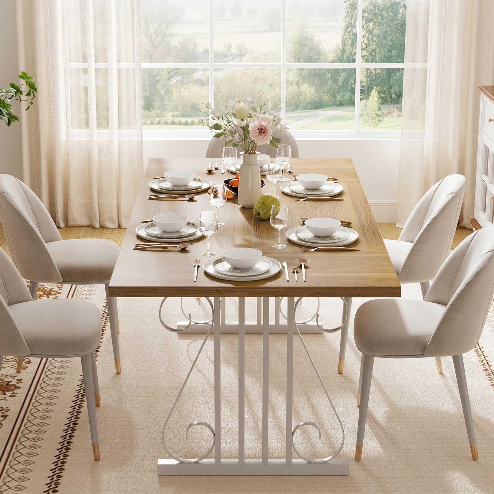 70.87" Rectangular Dining Table for 4-6 People