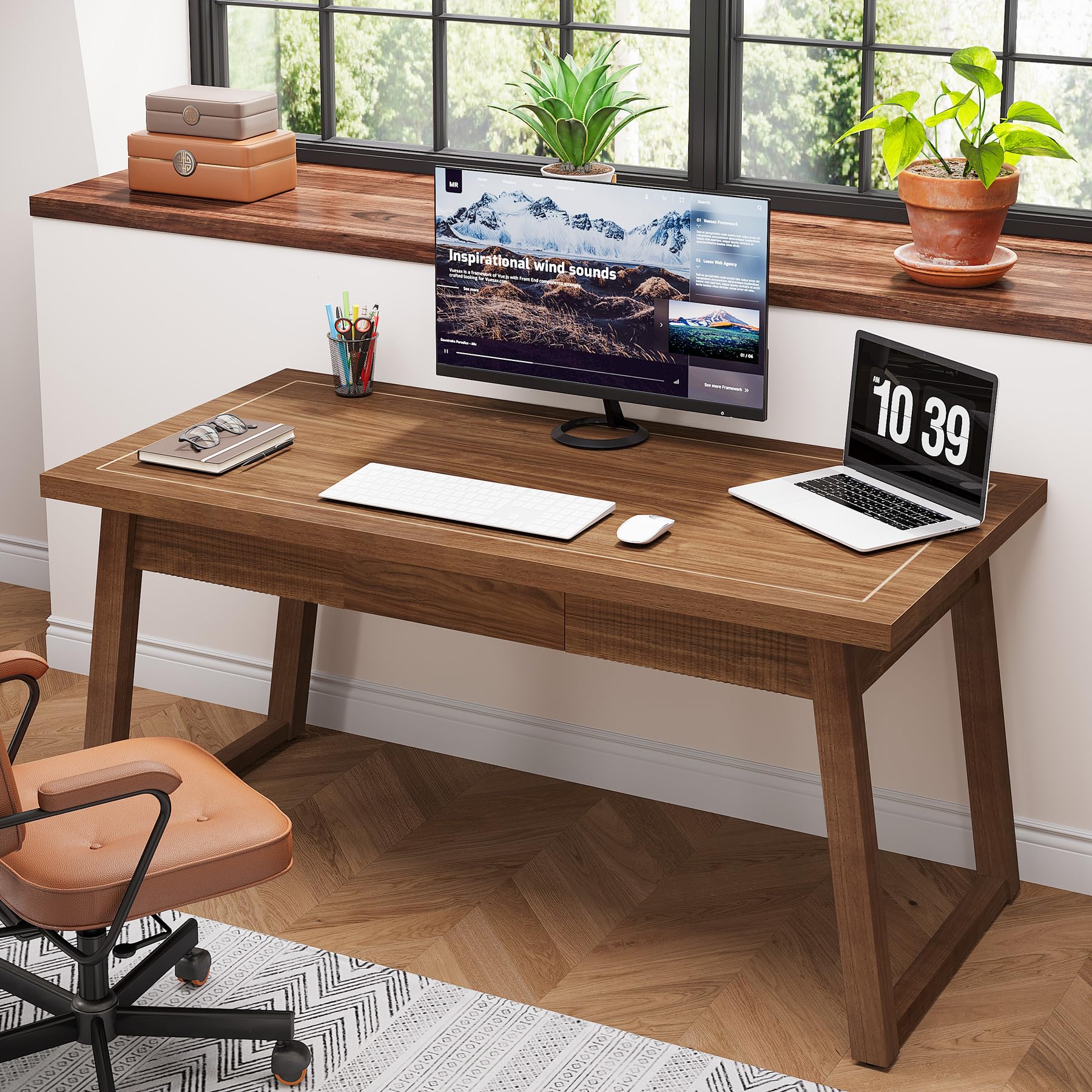 55" Executive Desk with Drawer