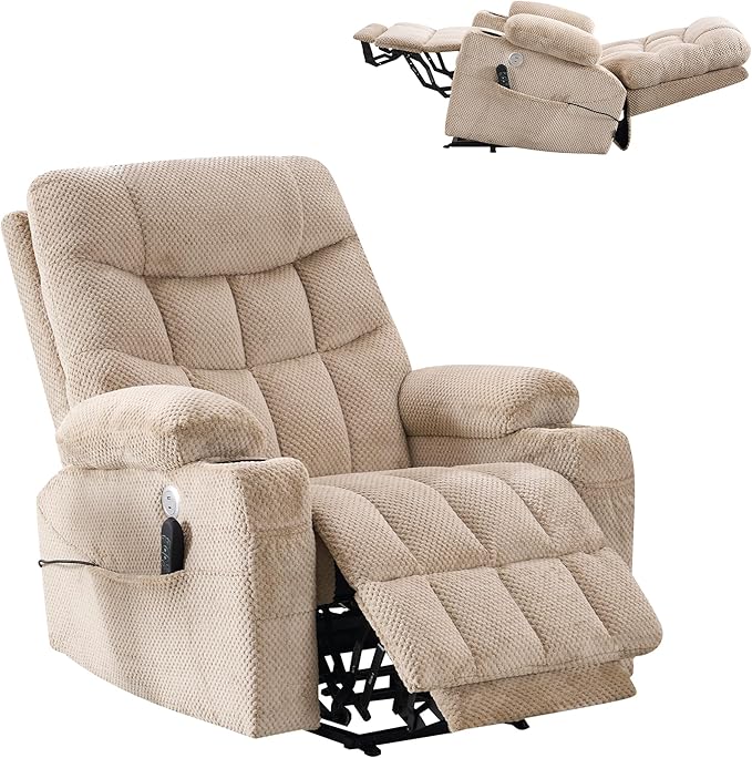Dual Motor Power Lift Recliner with Massage and Heat
