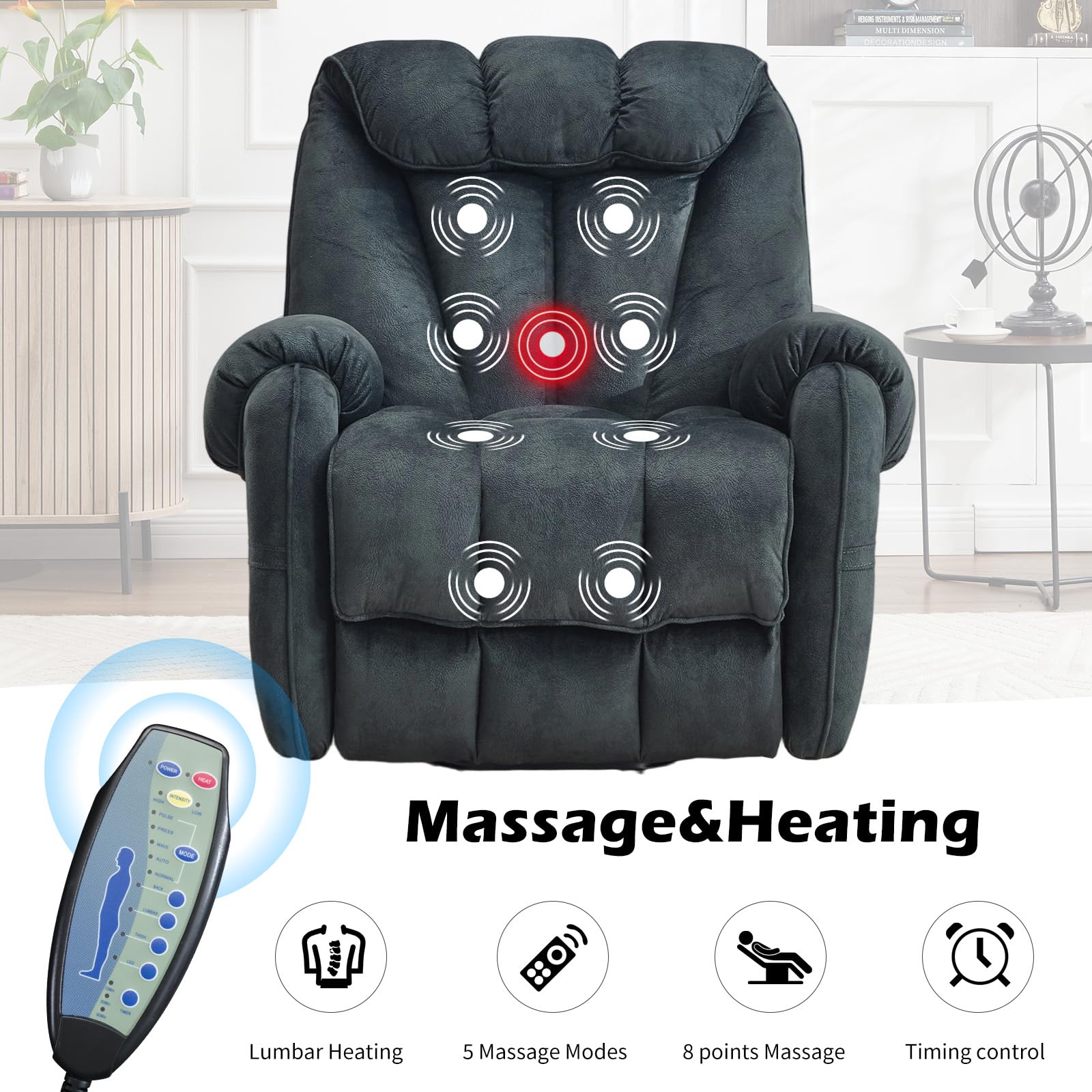 Power Lift Recliner with Massage and Heat