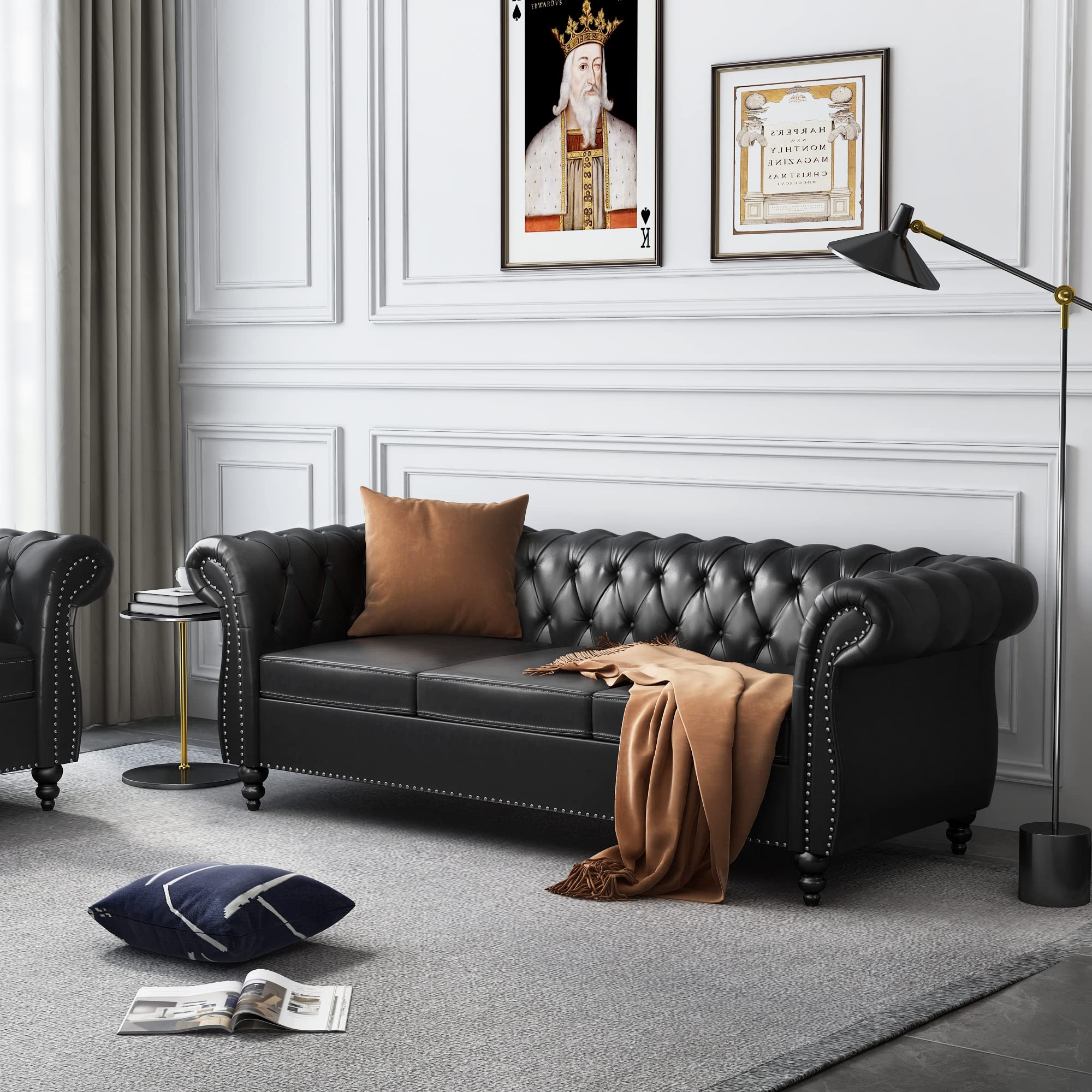 3-Seater Tufted Futon Sofa