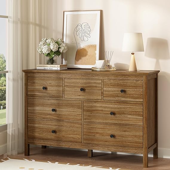 White Dresser with 7 Drawers 47 Inch Wide