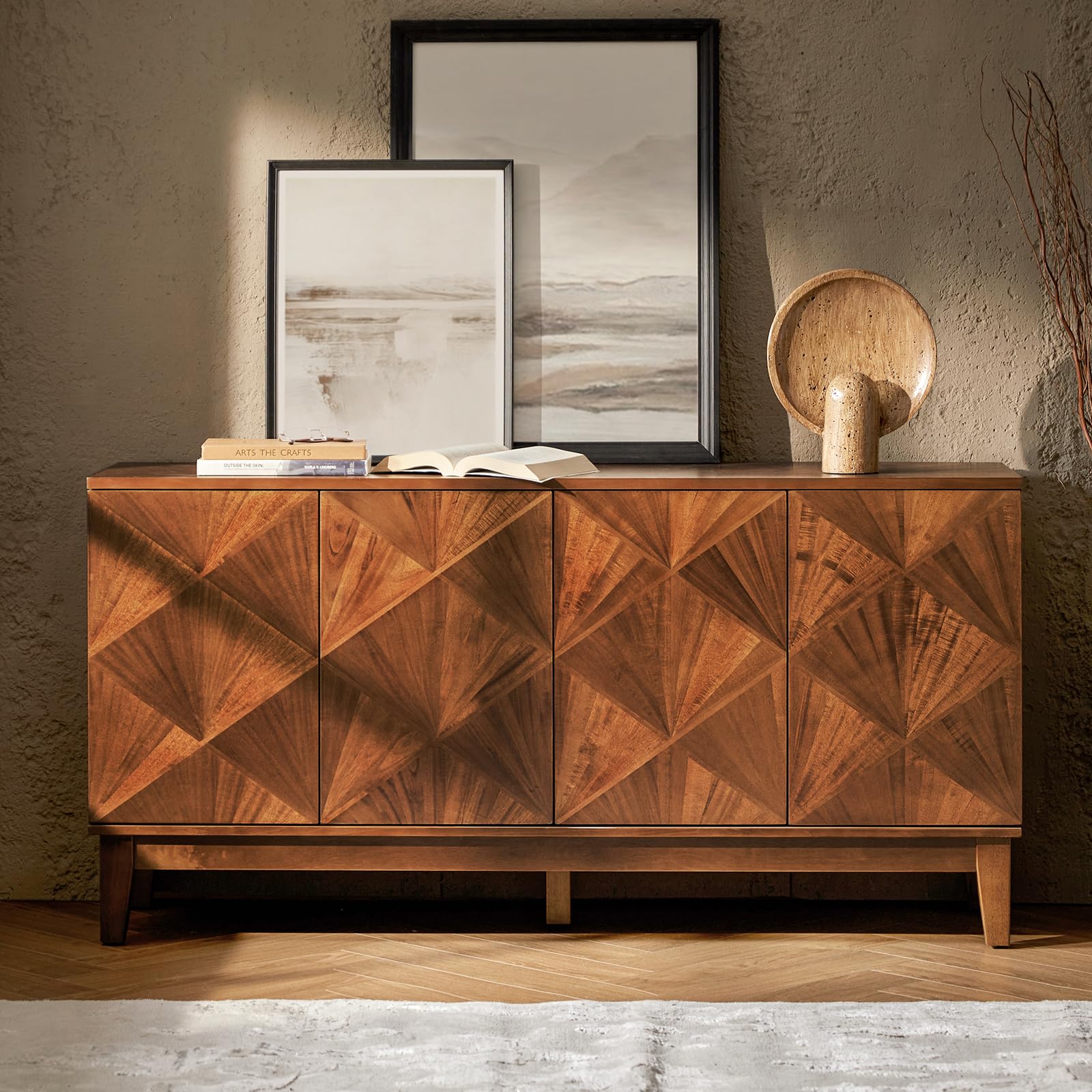 Walnut Sideboard Buffet Cabinet 60"