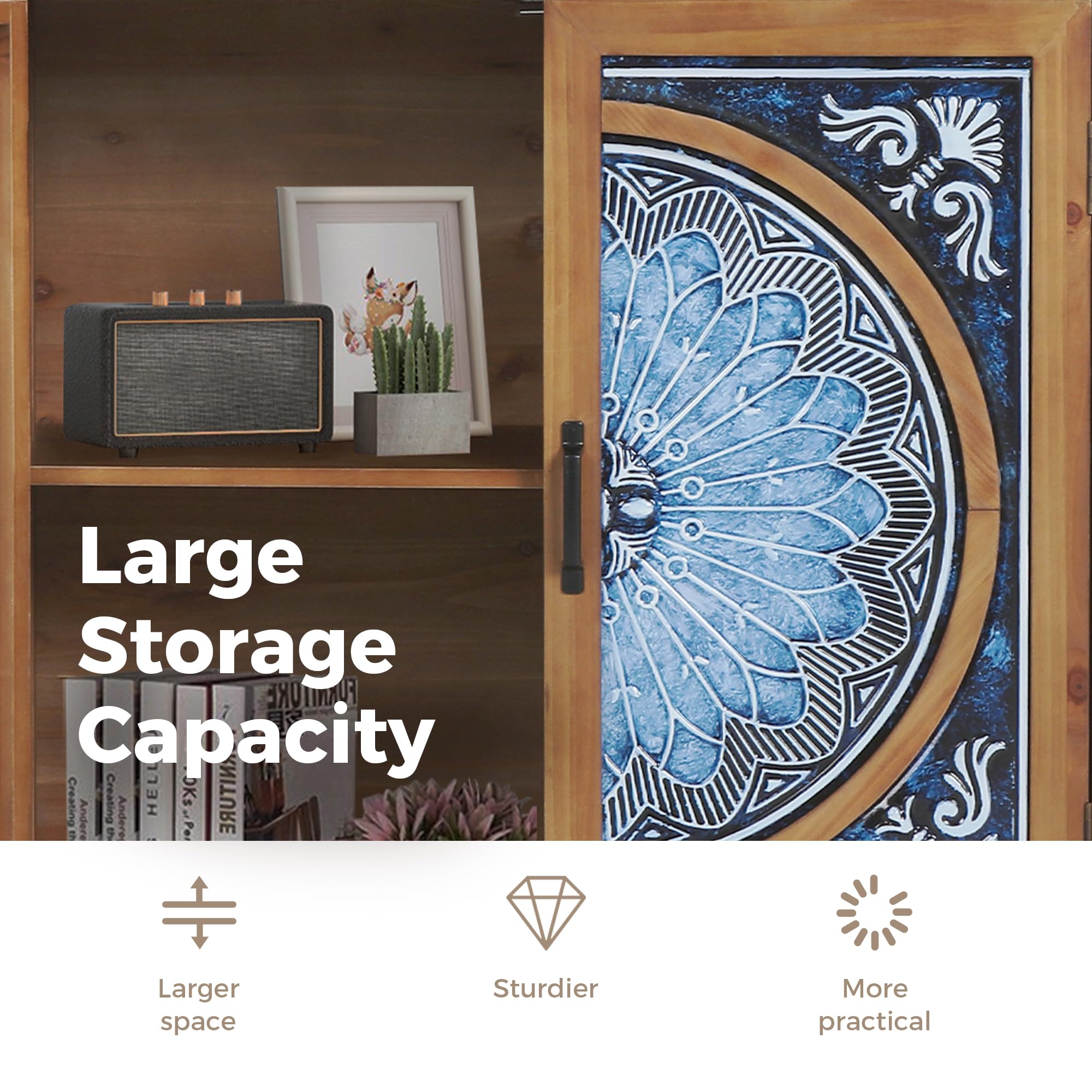 Accent Storage Cabinet with 2 Doors and Shelves