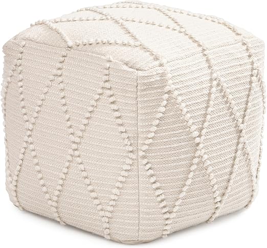 Handcrafted Pouf Ottoman Footrest Terracotta