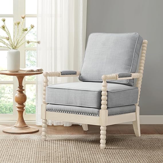 Classic Donohue Armchair Light Blue Antique Cream