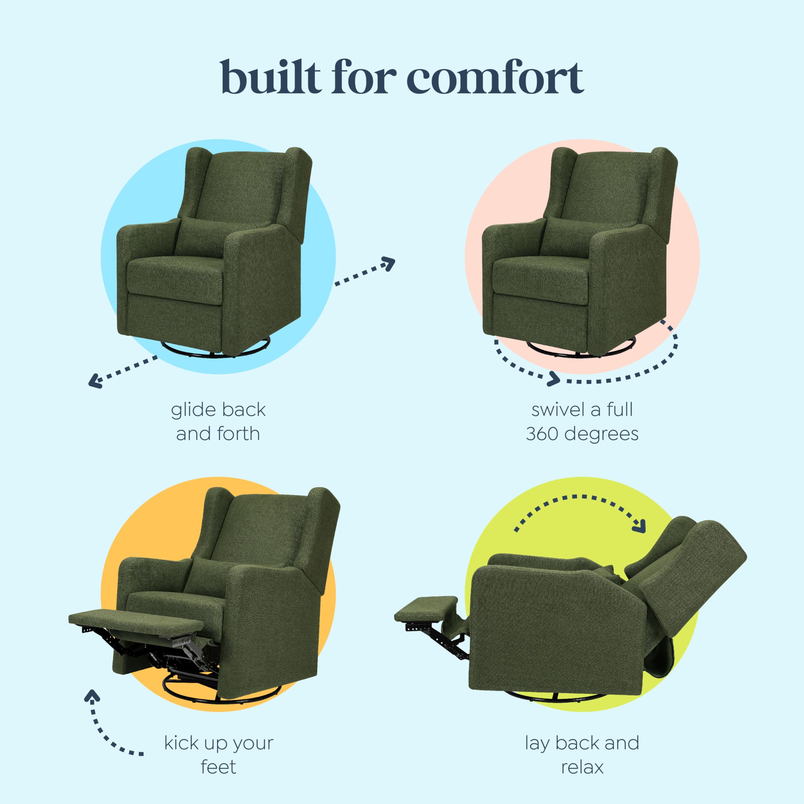 360° Swivel Glider Recliner Nursery Chair