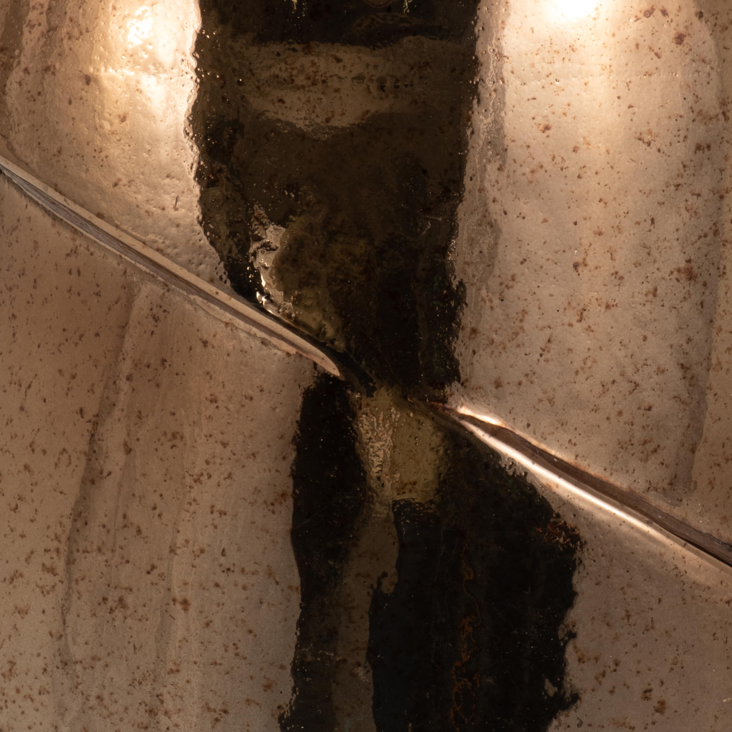 Modern Abstract Glass Vase - Handcrafted Metallic Copper Bronze - 19 Inch Decorative Accent