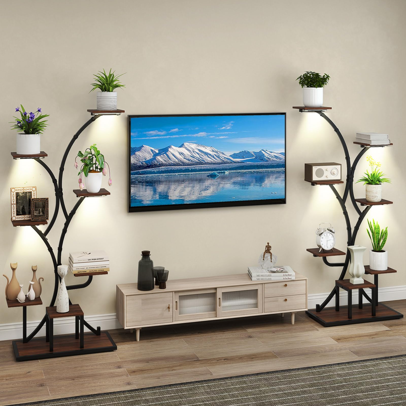 8-Tier Corner Plant Stand with Grow Lights