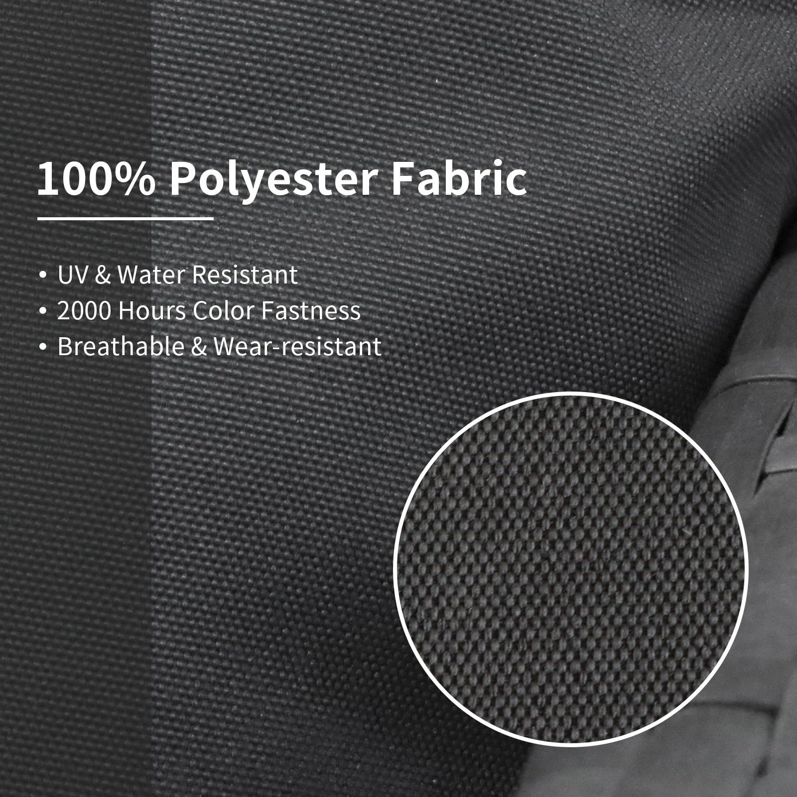 All-Weather Outdoor Wicker Ottoman Set of 2 - Dark Gray Rattan Footrest with Cushions