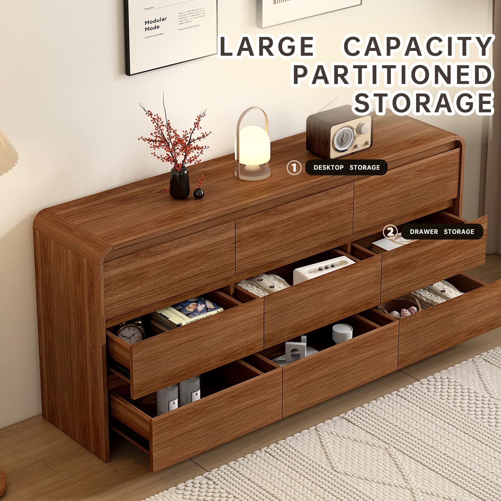 9-Drawer Dresser with Anti-Collision Design