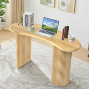 54.3" Curved Computer Desk with Fluted Legs