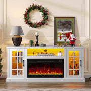 Fireplace TV Stand with LED and Power Outlets