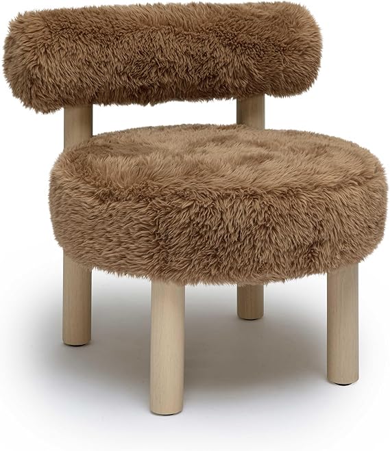 Modern Faux Shearling Accent Chair