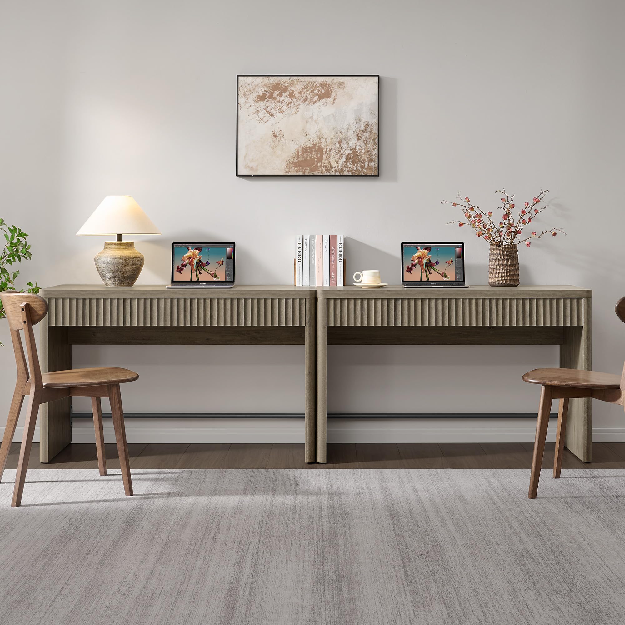 Office Computer Desk with 2 Drawers 48.8" Executive Writing Desk
