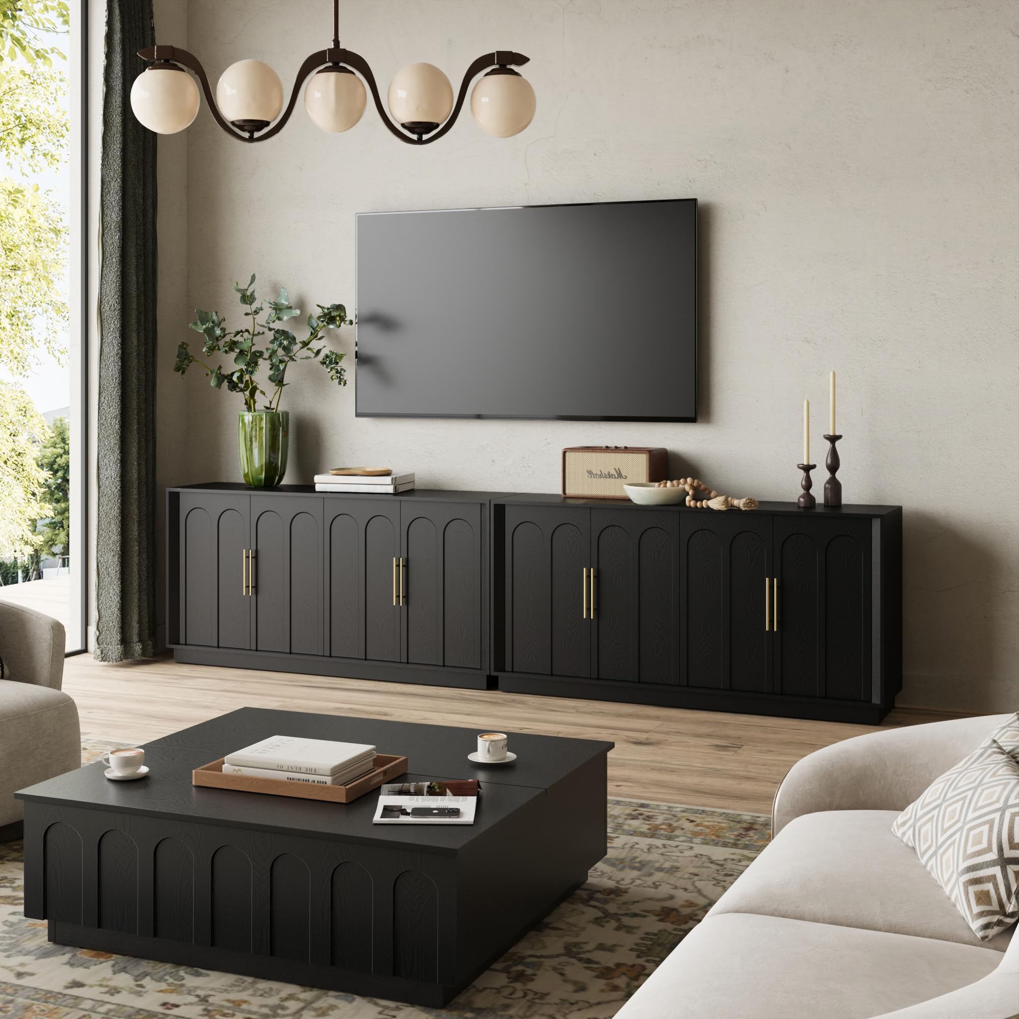 Modern Sideboard Buffet Cabinet with Arched Doors