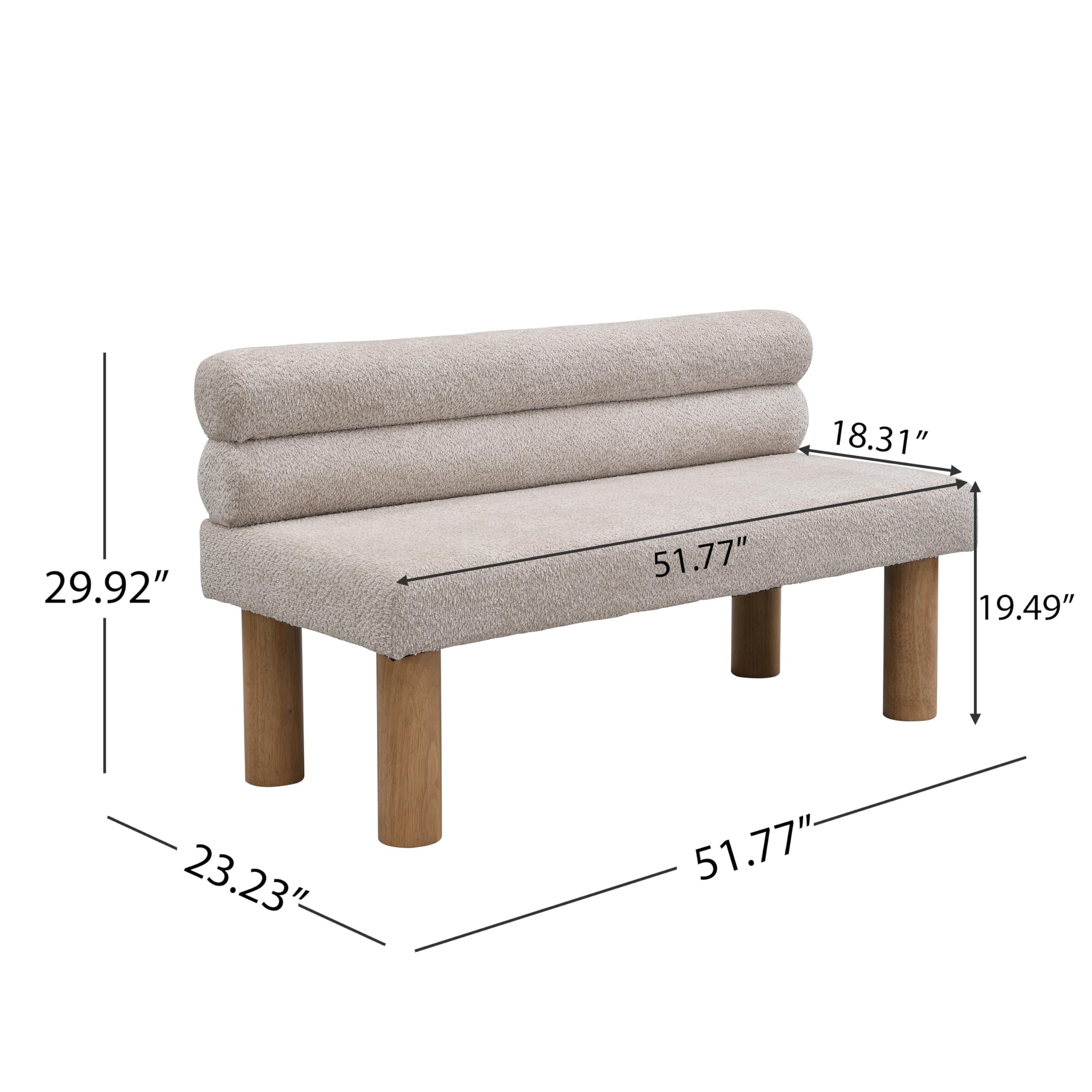 Wally Boucle Upholstered Dining Bench