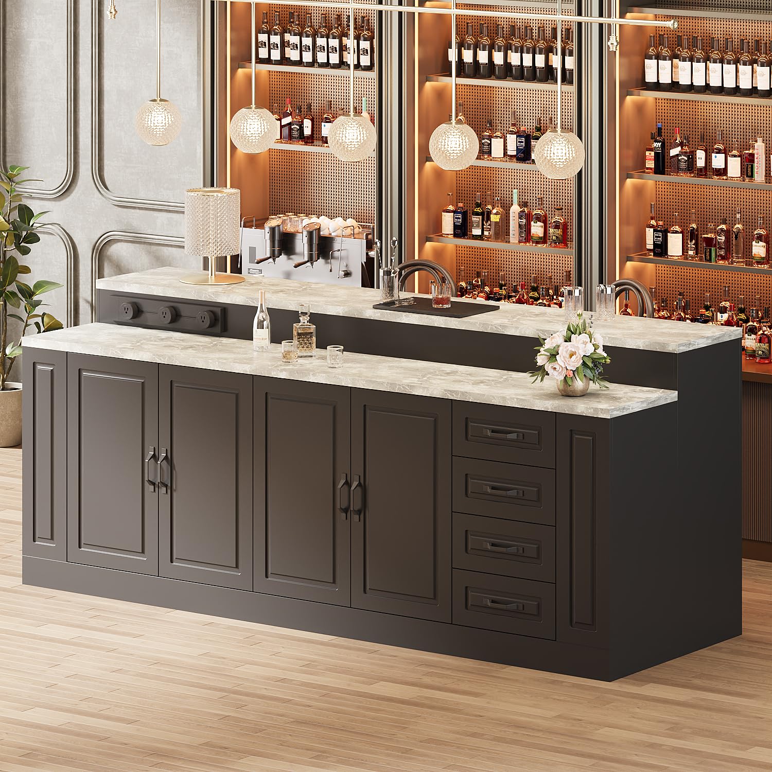 Large Bar Table with Charging Station