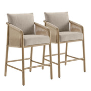 Paper Cord Braid Counter Height Barstools Set of 2