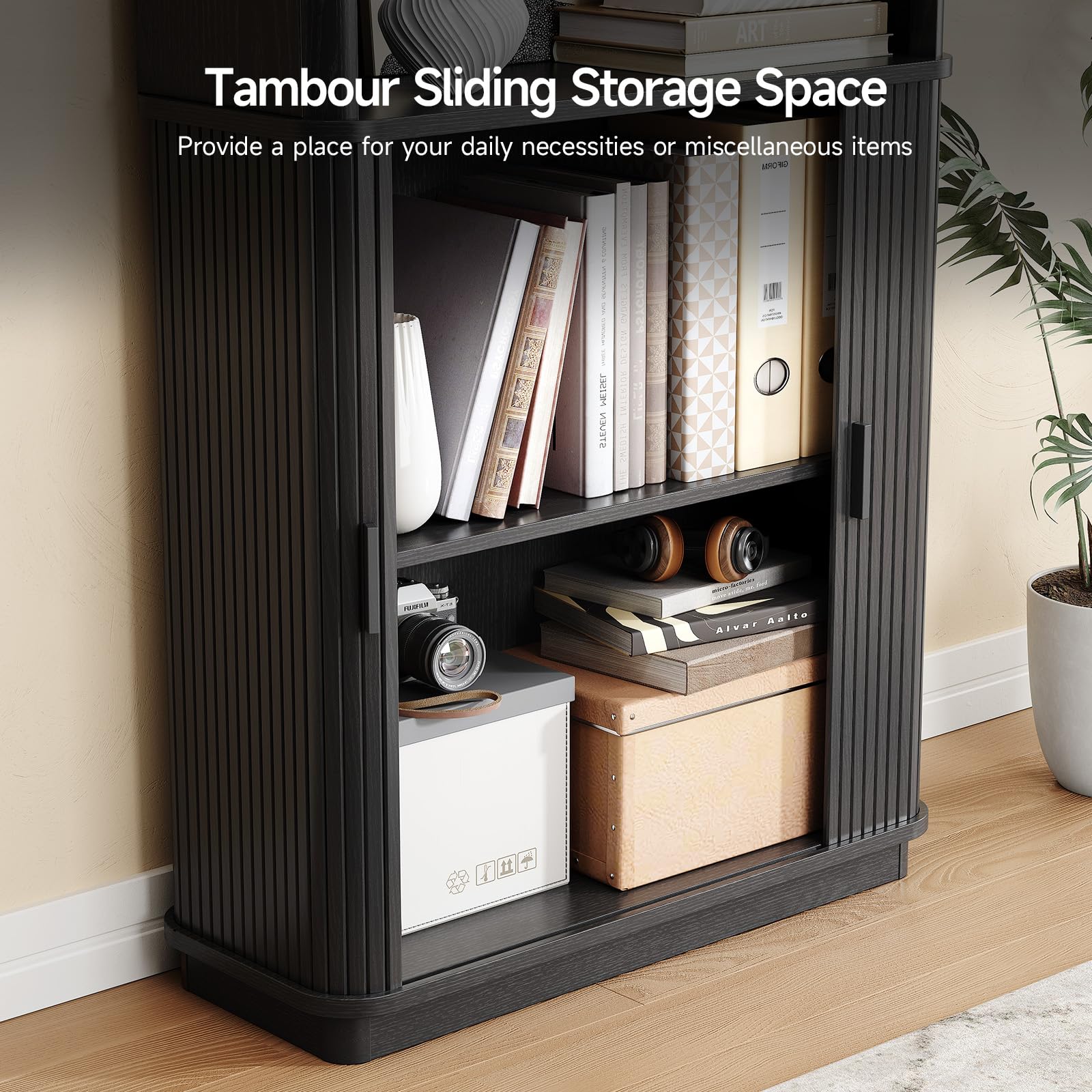 71" Tall Cube Bookcase with Storage Cabinet