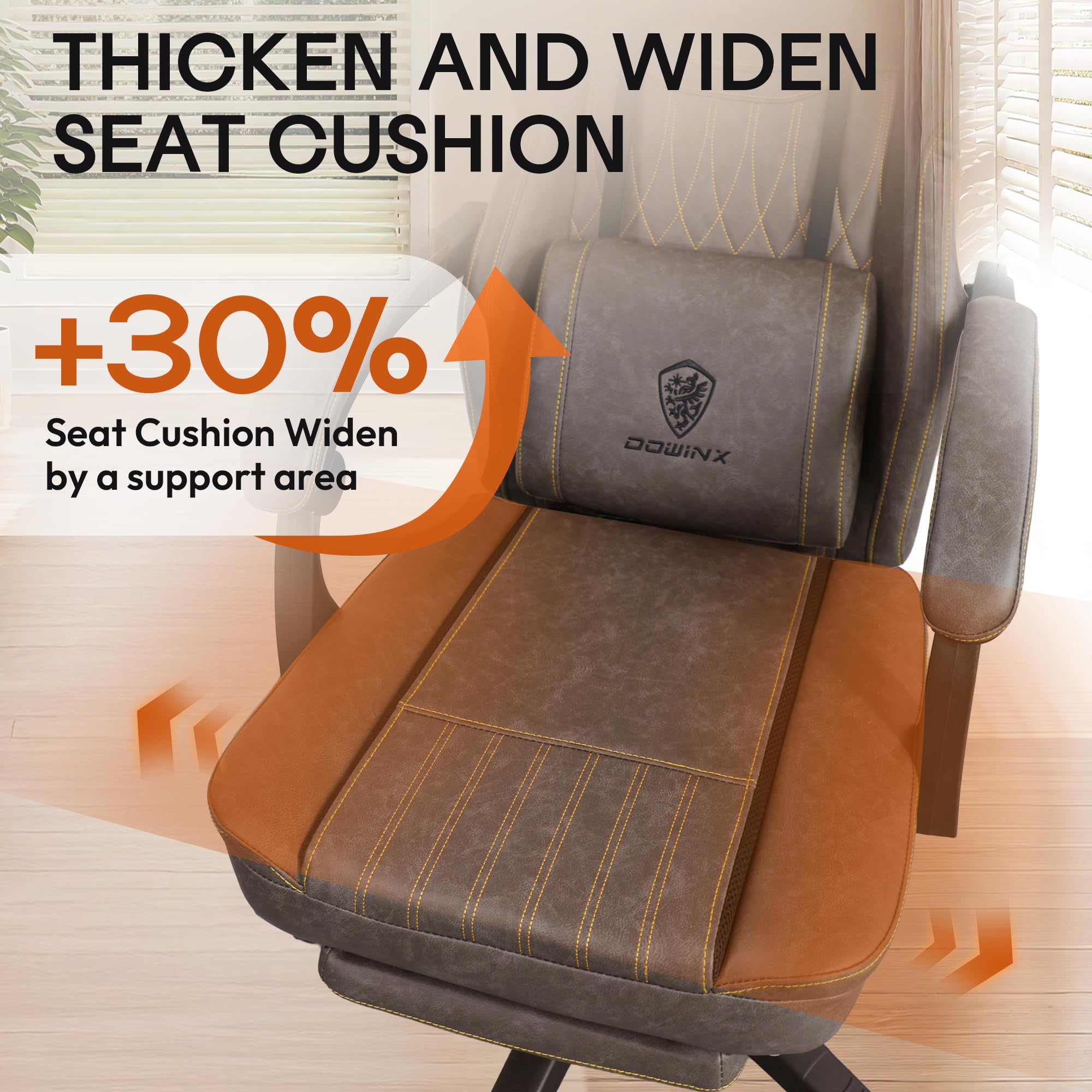 Ergonomic Gaming Chair with Massage Lumbar Support and Footrest