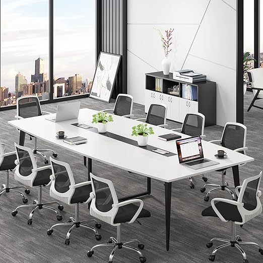 8FT Boat Shaped Conference Table with Cable Grommets